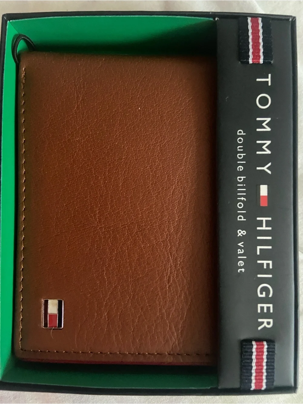 Tommy Hilfiger Brown Leather Double Billfold Wallet